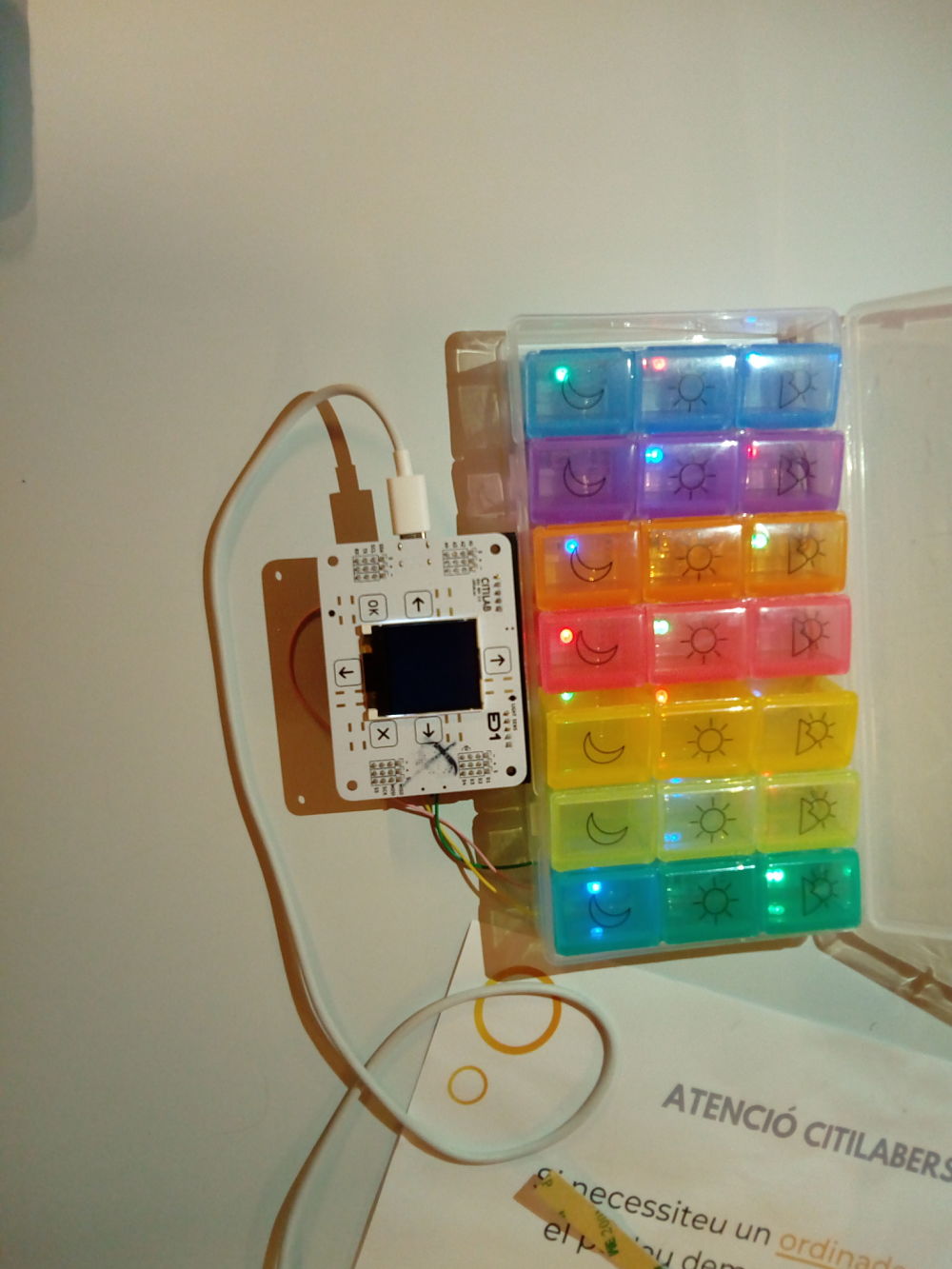 Cables en los extremos de los leds